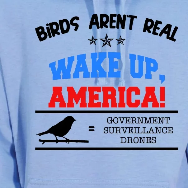 Birds Aren't Real Wake Up America Awareness Unisex Surf Hoodie