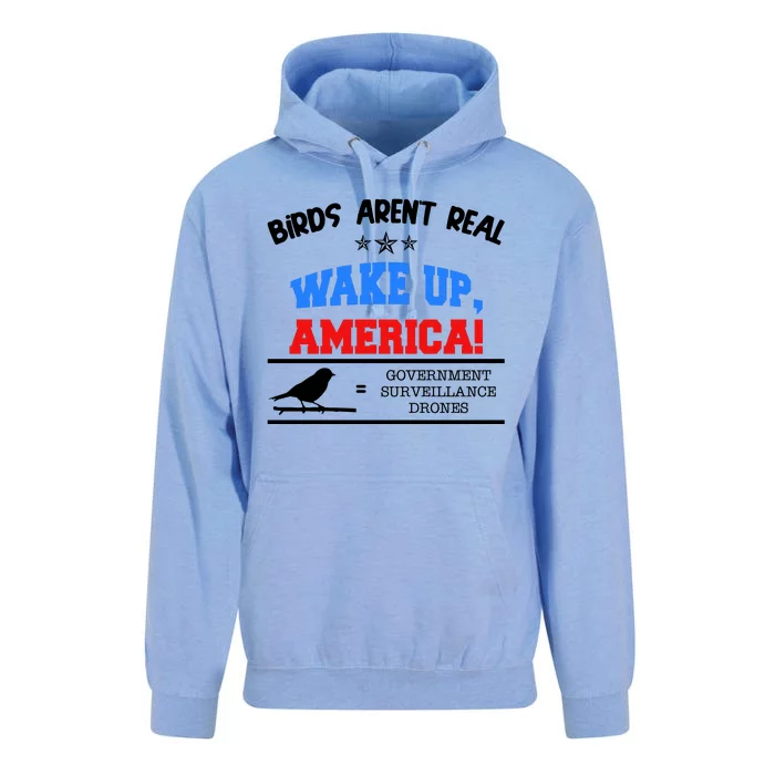 Birds Aren't Real Wake Up America Awareness Unisex Surf Hoodie