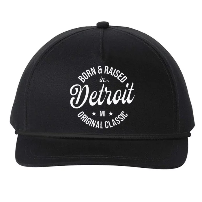 Born And Raised In Detroit Snapback Five-Panel Rope Hat