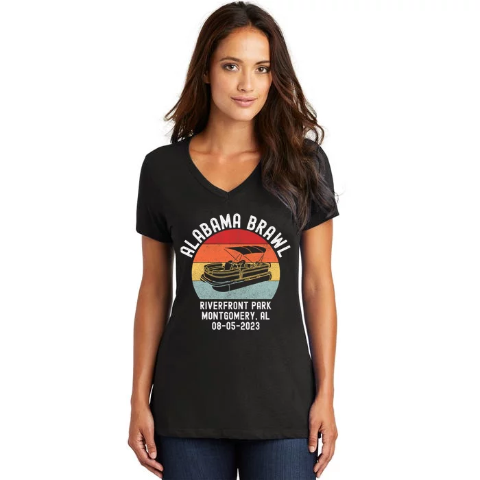 Brawl At Riverfront Park Montgomery Alabama Brawl Women's V-Neck T-Shirt