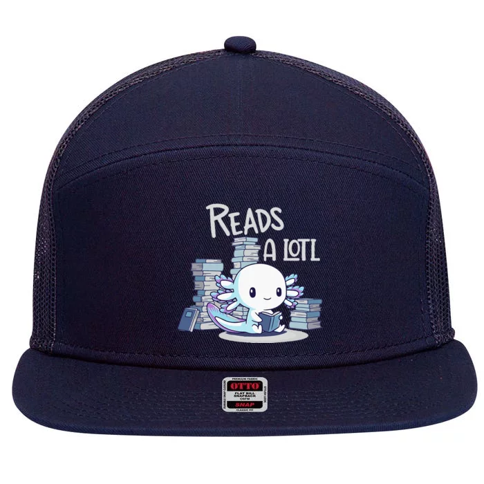 Bookman Axolotl ReadsALotl 7 Panel Mesh Trucker Snapback Hat