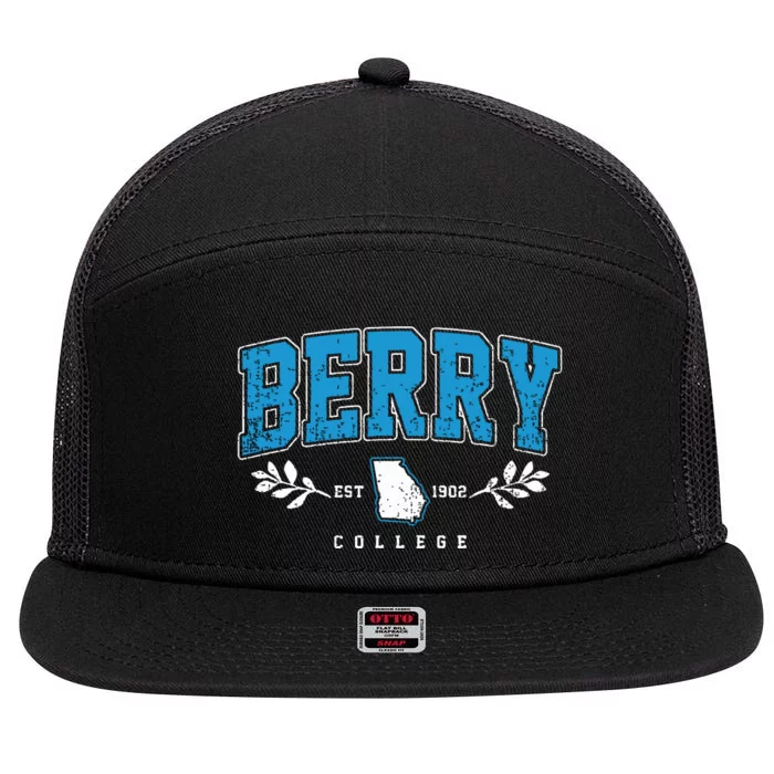 Berry Arch Retro College Athletic Sports 7 Panel Mesh Trucker Snapback Hat