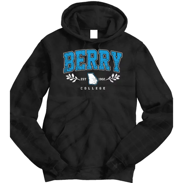 Berry Arch Retro College Athletic Sports Tie Dye Hoodie