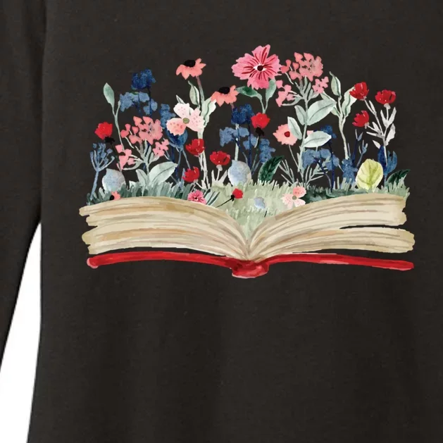 Bookworm Avid Reader Flowers Literature Meaningful Gift Book Reading Meaningful Womens CVC Long Sleeve Shirt