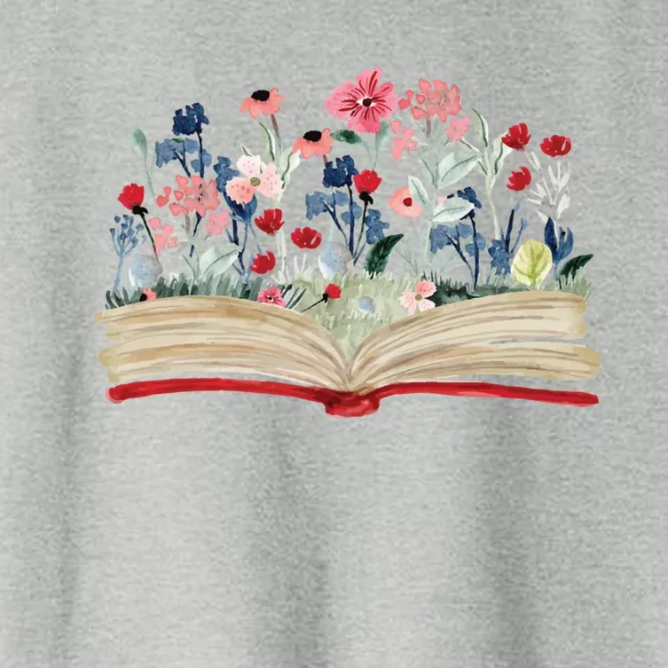 Bookworm Avid Reader Flowers Literature Meaningful Gift Book Reading Meaningful Women's Crop Top Tee