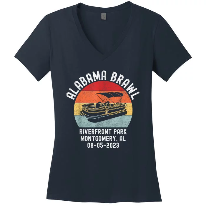 Brawl At Riverfront Park Montgomery Alabama Brawl Women's V-Neck T-Shirt