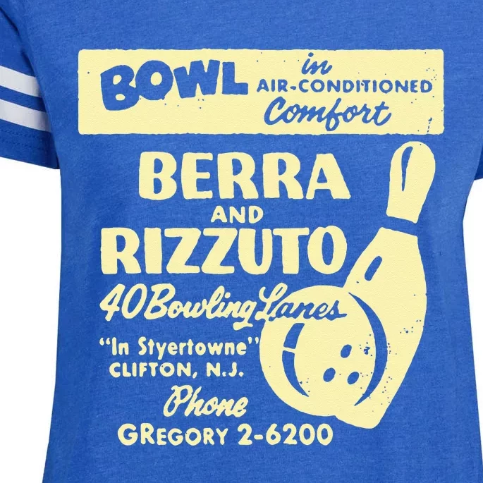 BERRA AND RIZZUTO BOWLING LANES Enza Ladies Jersey Football T-Shirt