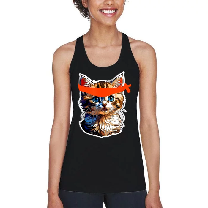 Be A Roaring Kitty Game The Stop Orange Bandana Meme Women's Racerback Tank