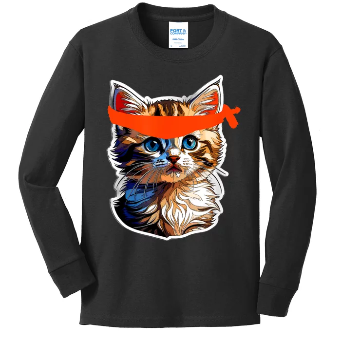 Be A Roaring Kitty Game The Stop Orange Bandana Meme Kids Long Sleeve Shirt