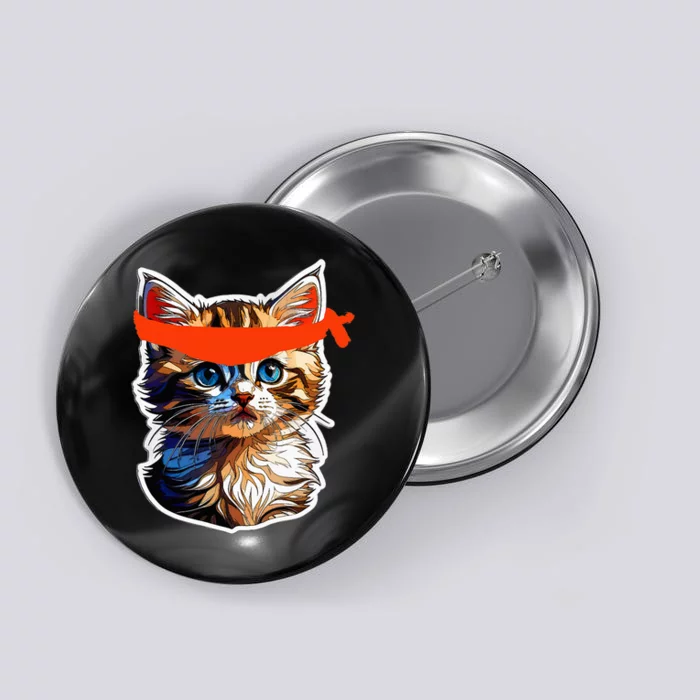 Be A Roaring Kitty Game The Stop Orange Bandana Button