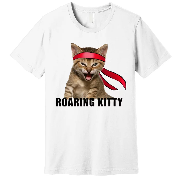 Be A Roaring Kitty Game The Stop Orange Bandana Premium T-Shirt