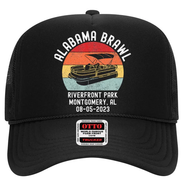 Brawl At Riverfront Park Montgomery Alabama Brawl High Crown Mesh Trucker Hat