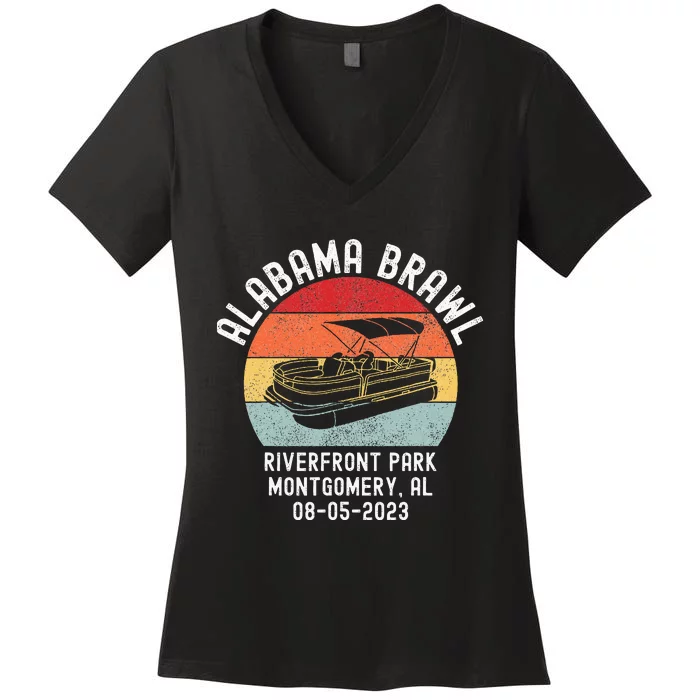 Brawl At Riverfront Park Montgomery Alabama Brawl Women's V-Neck T-Shirt