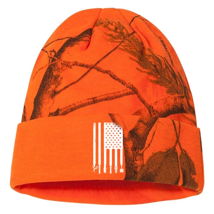 Barber Hair Style USA Flag Kati - 12in Camo Beanie