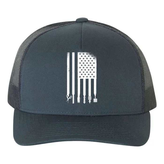 Barber Hair Style USA Flag Yupoong Adult 5-Panel Trucker Hat