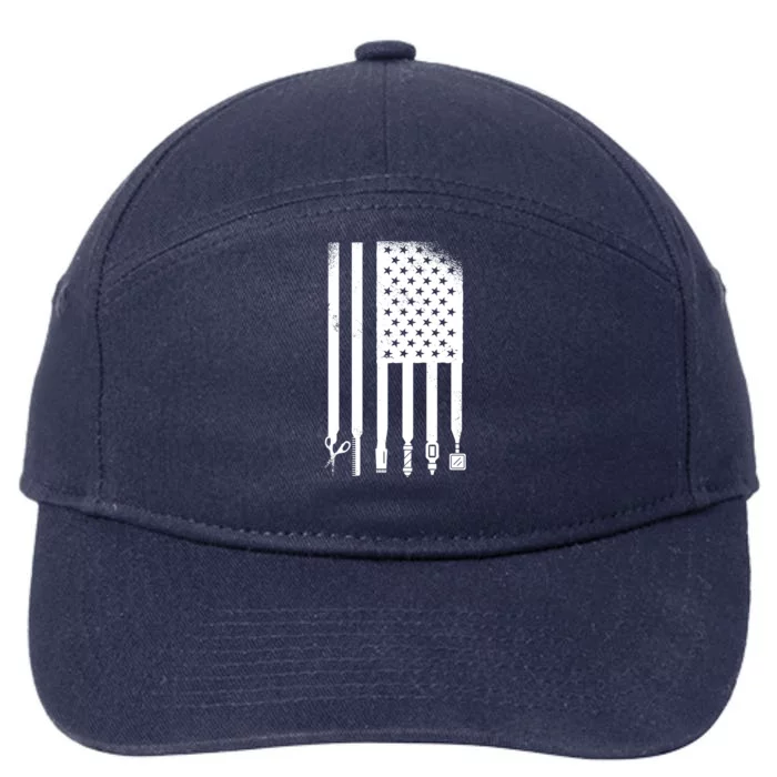 Barber Hair Style USA Flag 7-Panel Snapback Hat