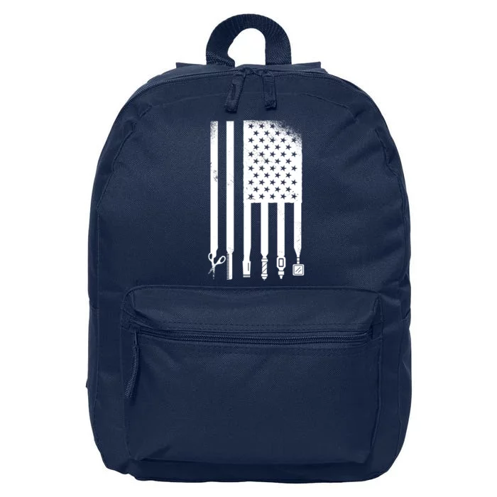 Barber Hair Style USA Flag 16 in Basic Backpack