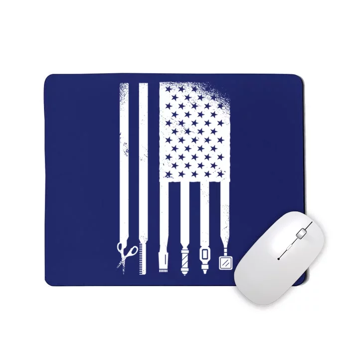 Barber Hair Style USA Flag Mousepad