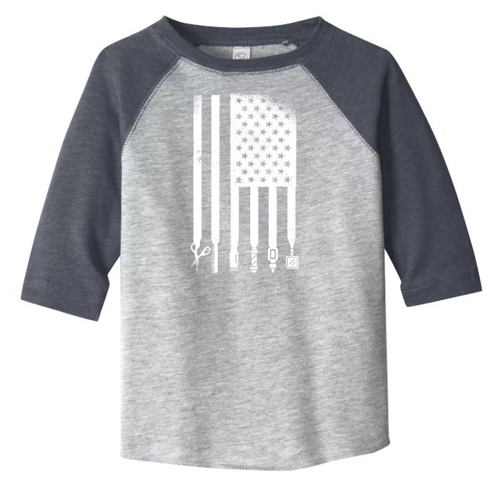 Barber Hair Style USA Flag Toddler Fine Jersey T-Shirt