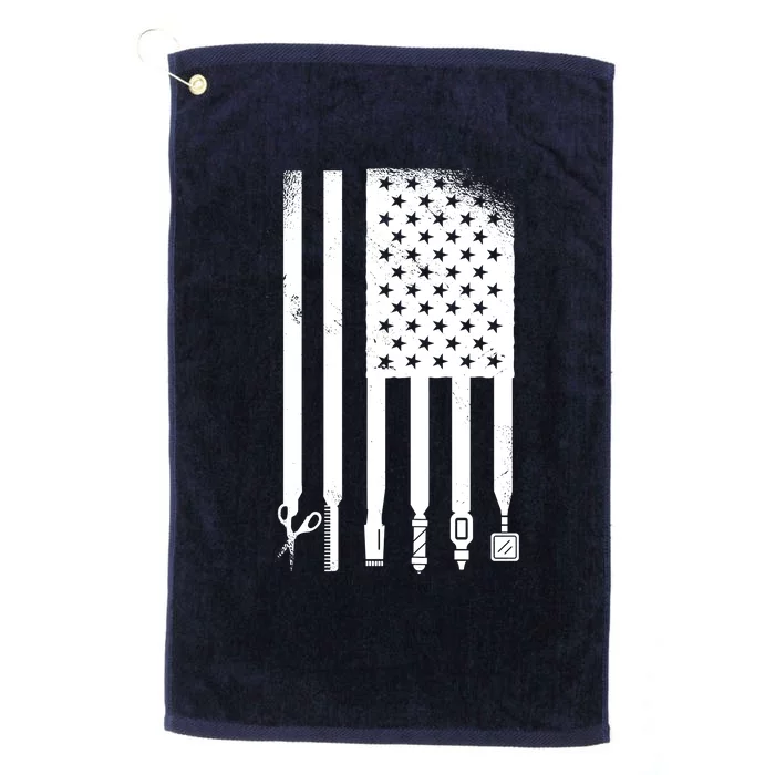 Barber Hair Style USA Flag Platinum Collection Golf Towel