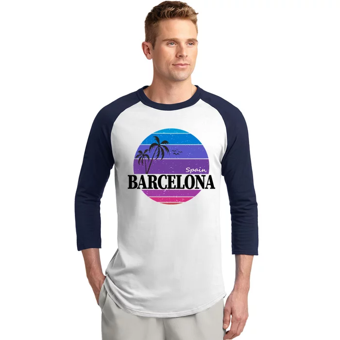 Barcelona Circle Logo Baseball Sleeve Shirt