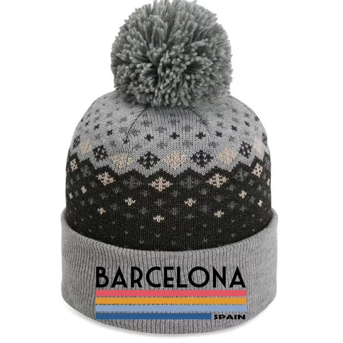 Barcelona Retro 1980's The Baniff Cuffed Pom Beanie