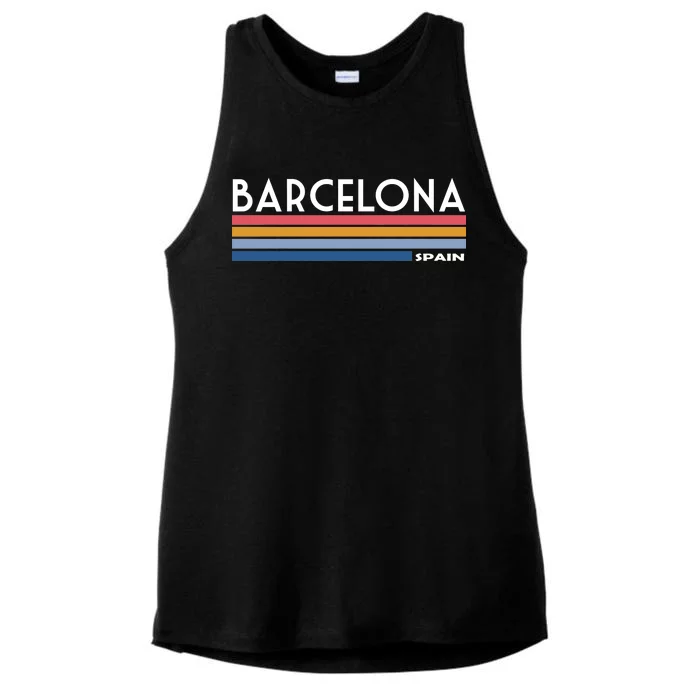 Barcelona Retro 1980's Ladies Tri-Blend Wicking Tank