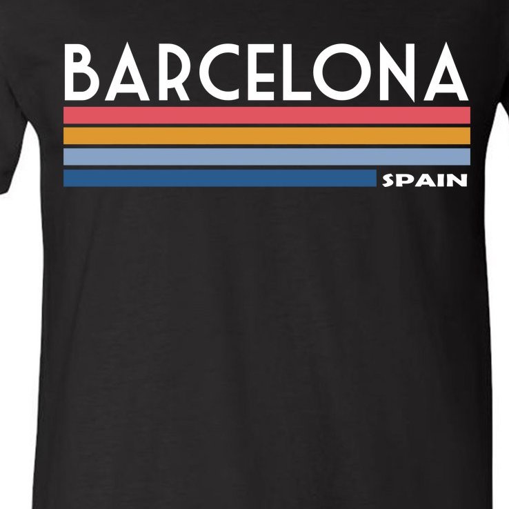 Barcelona Retro 1980's V-Neck T-Shirt
