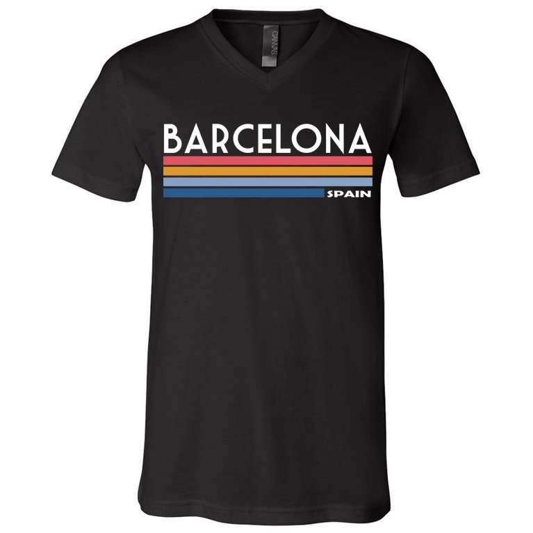 Barcelona Retro 1980's V-Neck T-Shirt