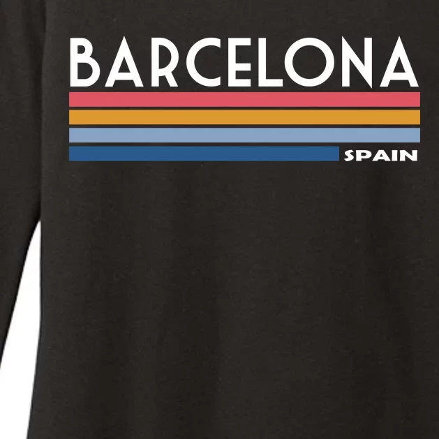 Barcelona Retro 1980's Womens CVC Long Sleeve Shirt