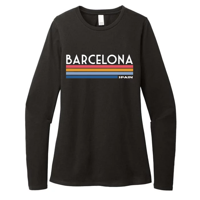 Barcelona Retro 1980's Womens CVC Long Sleeve Shirt