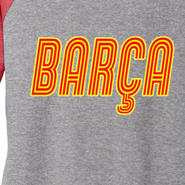 Barcelona Soccer Spain Barca Futbol Women's Tri-Blend 3/4-Sleeve Raglan Shirt