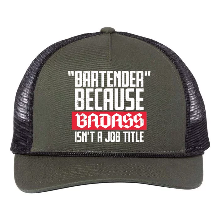 Bartender Because Badass Isn't A Job Title Retro Rope Trucker Hat Cap