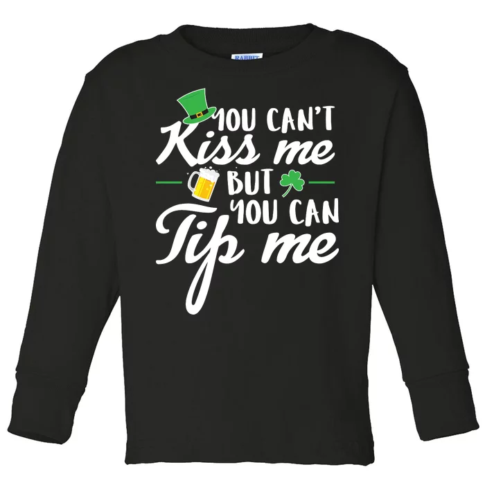 Bartender You Can't Kiss Me But You Can Tip Me Toddler Long Sleeve Shirt