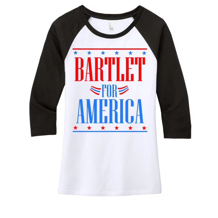 Bartlet for America Women's Tri-Blend 3/4-Sleeve Raglan Shirt