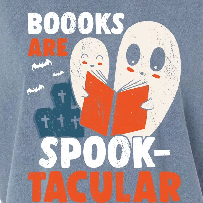 Books Are SpookTacular Halloween Bookworm Book Reading Meaningful Gift Garment-Dyed Women's Muscle Tee