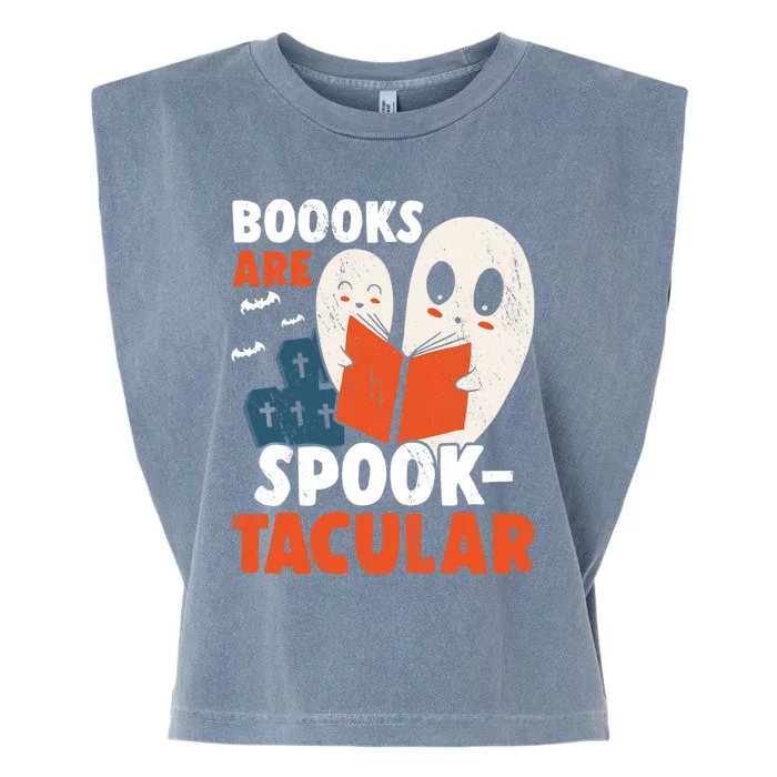 Books Are SpookTacular Halloween Bookworm Book Reading Meaningful Gift Garment-Dyed Women's Muscle Tee