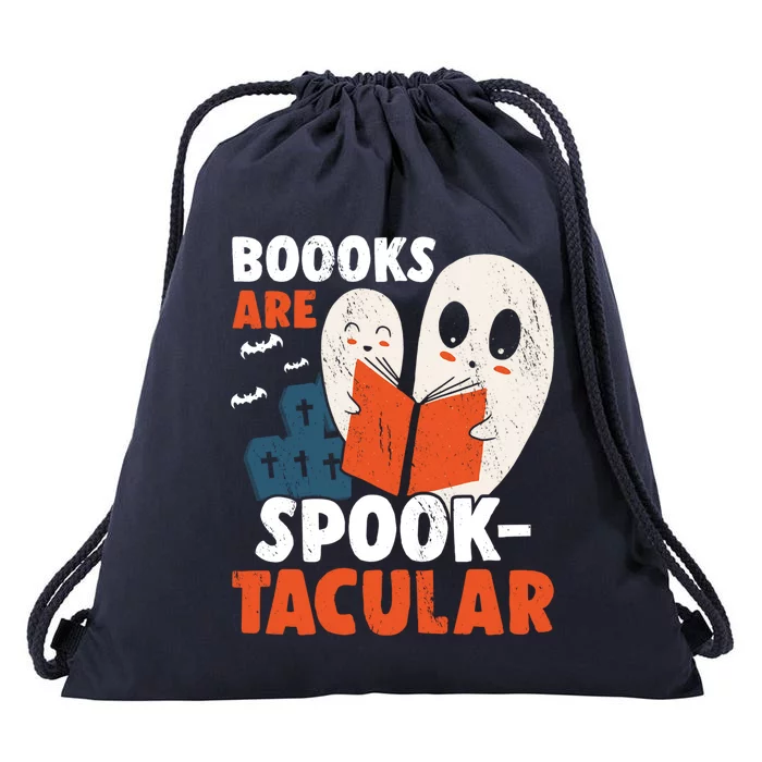 Books Are SpookTacular Halloween Bookworm Book Reading Meaningful Gift Drawstring Bag