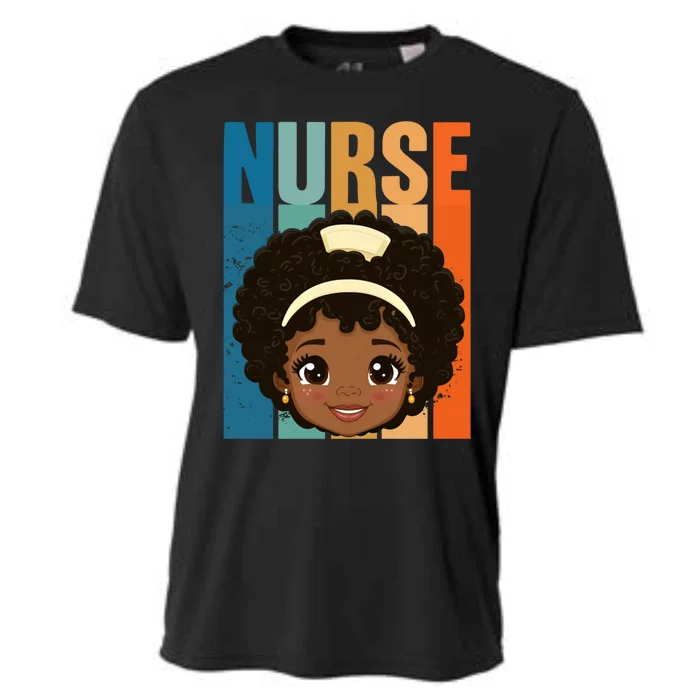 Black Afro Strong Nurse Black History Month Nursing Gift Cooling Performance Crew T-Shirt