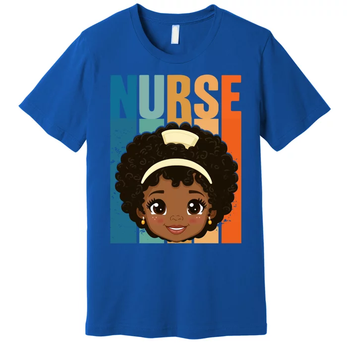 Black Afro Strong Nurse Black History Month Nursing Gift Premium T-Shirt