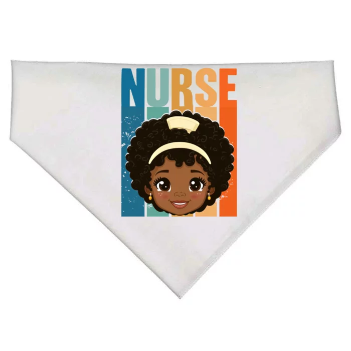 Black Afro Strong Nurse Black History Month Nursing Gift USA-Made Doggie Bandana