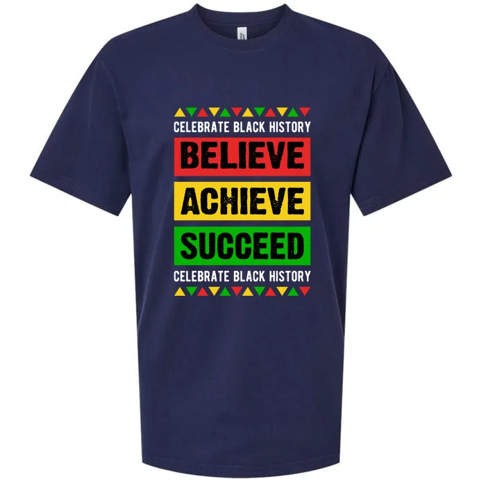 Believe Achieve Succeed Celebrate Black History Gift Sueded Cloud Jersey T-Shirt