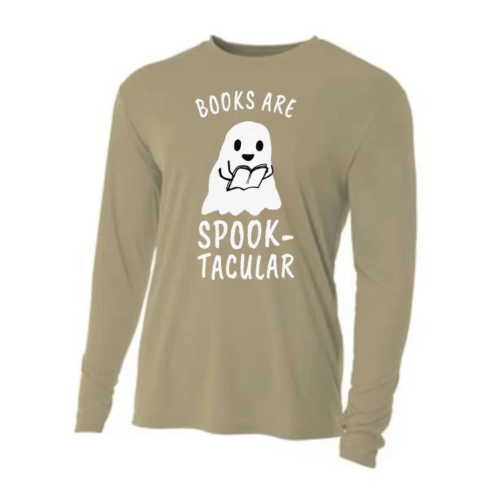 Books Are SpookTacular Halloween Bookworm Book Reader Gift Cooling Performance Long Sleeve Crew