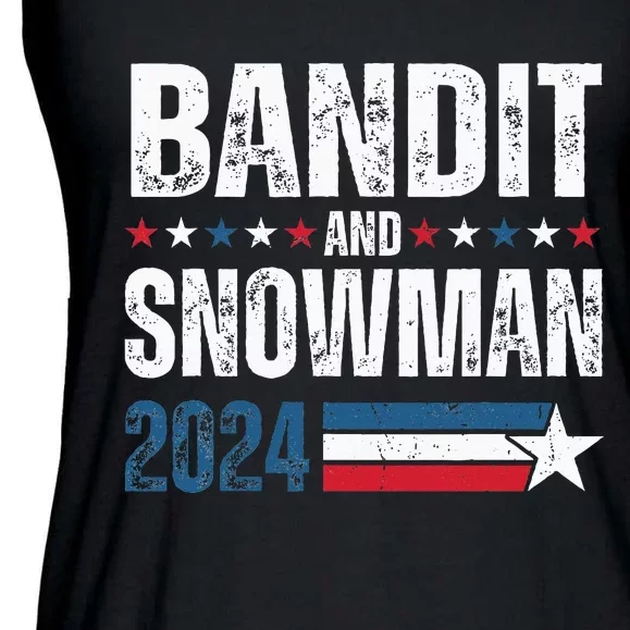 Bandit And Snowman 2024 Election Usa Flag Ladies Essential Flowy Tank