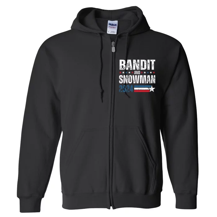 Bandit And Snowman 2024 Election Usa Flag Full Zip Hoodie