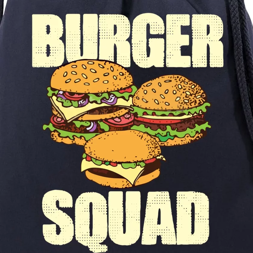 Burger And Squad Funny Hamburger Cheeseburger Day Gift Drawstring Bag