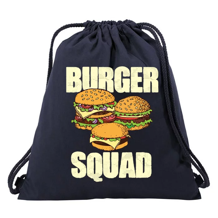 Burger And Squad Funny Hamburger Cheeseburger Day Gift Drawstring Bag