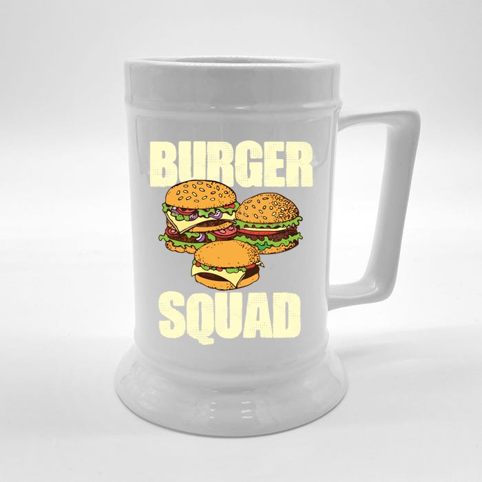 Burger And Squad Funny Hamburger Cheeseburger Day Gift Front & Back Beer Stein