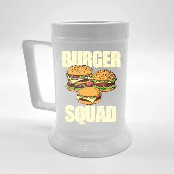 Burger And Squad Funny Hamburger Cheeseburger Day Gift Front & Back Beer Stein