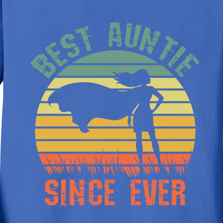 Best Auntie Since Ever Hero Super Aunt Birthday Aunts Great Gift Kids Long Sleeve Shirt